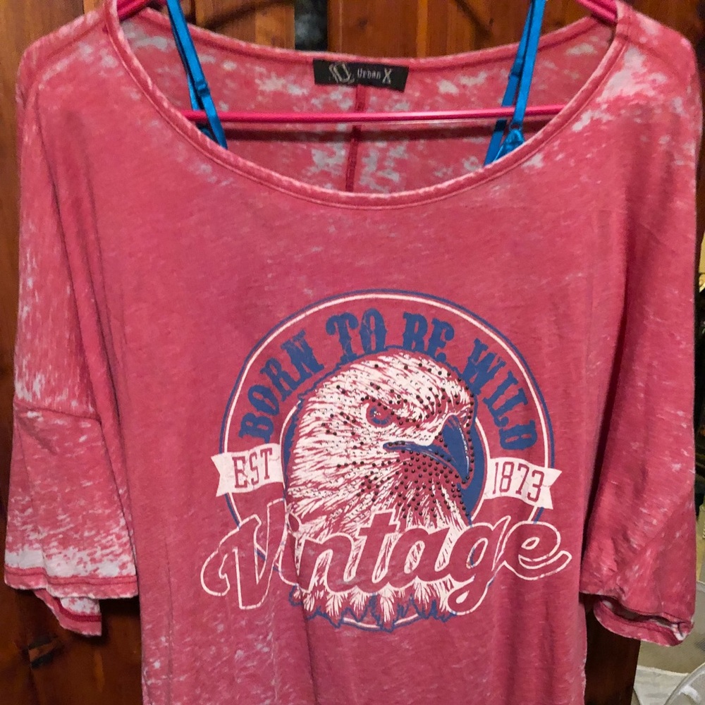 NWOT Vintage 3/4 flowy crop top with cami SMALL